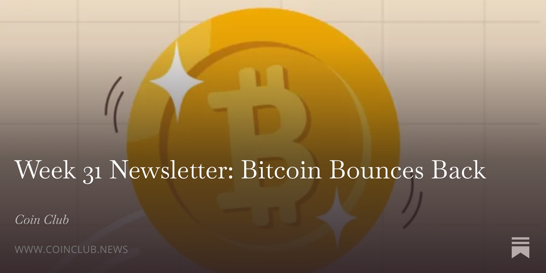 Week 31 Newsletter: Bitcoin Bounces Back